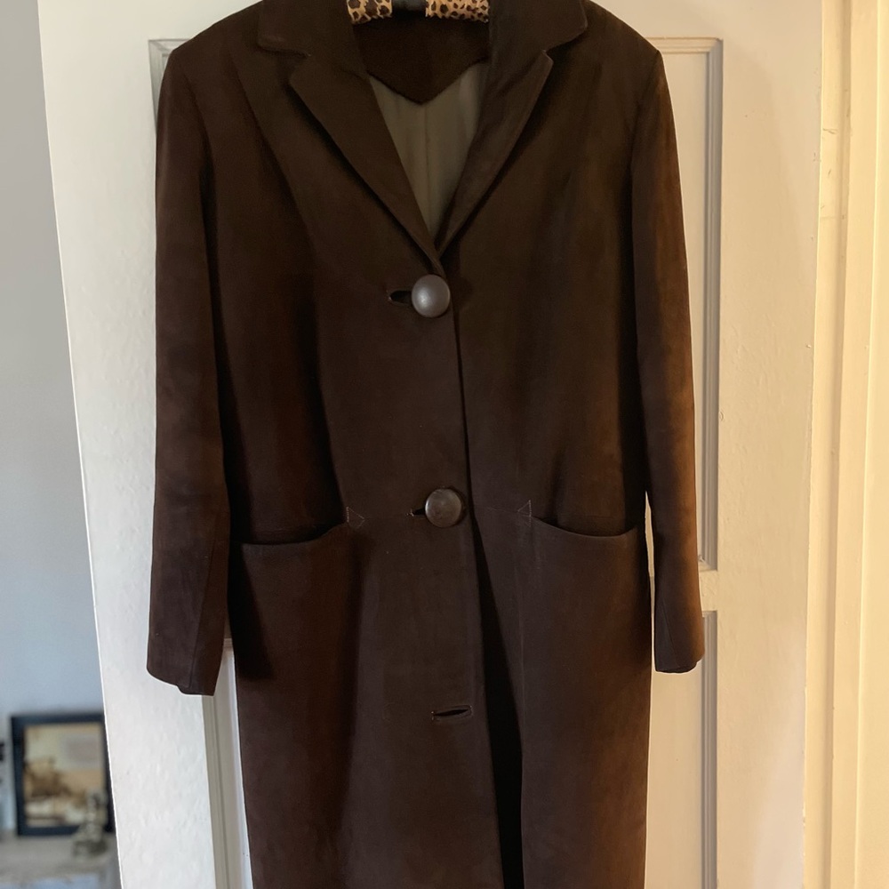 Gorg chocolate suede vintage coat
